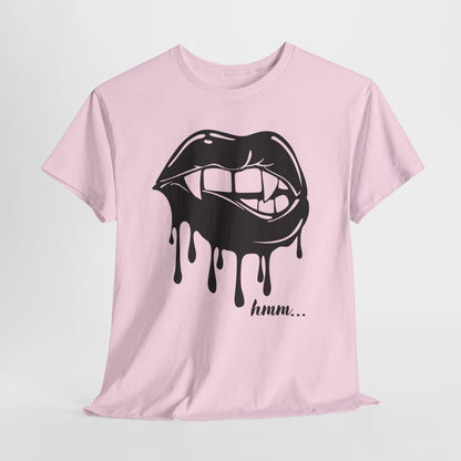 Edgy Graphic Tee - Dripping Lips Design - Unisex Heavy Cotton Tee