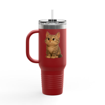 Cute Cat Insulated Travel Mug, 40oz | Perfect Pet Lover Gift | BPA-Free Drinkware, Cozy Coffee Companion, Cat-Themed Hydration