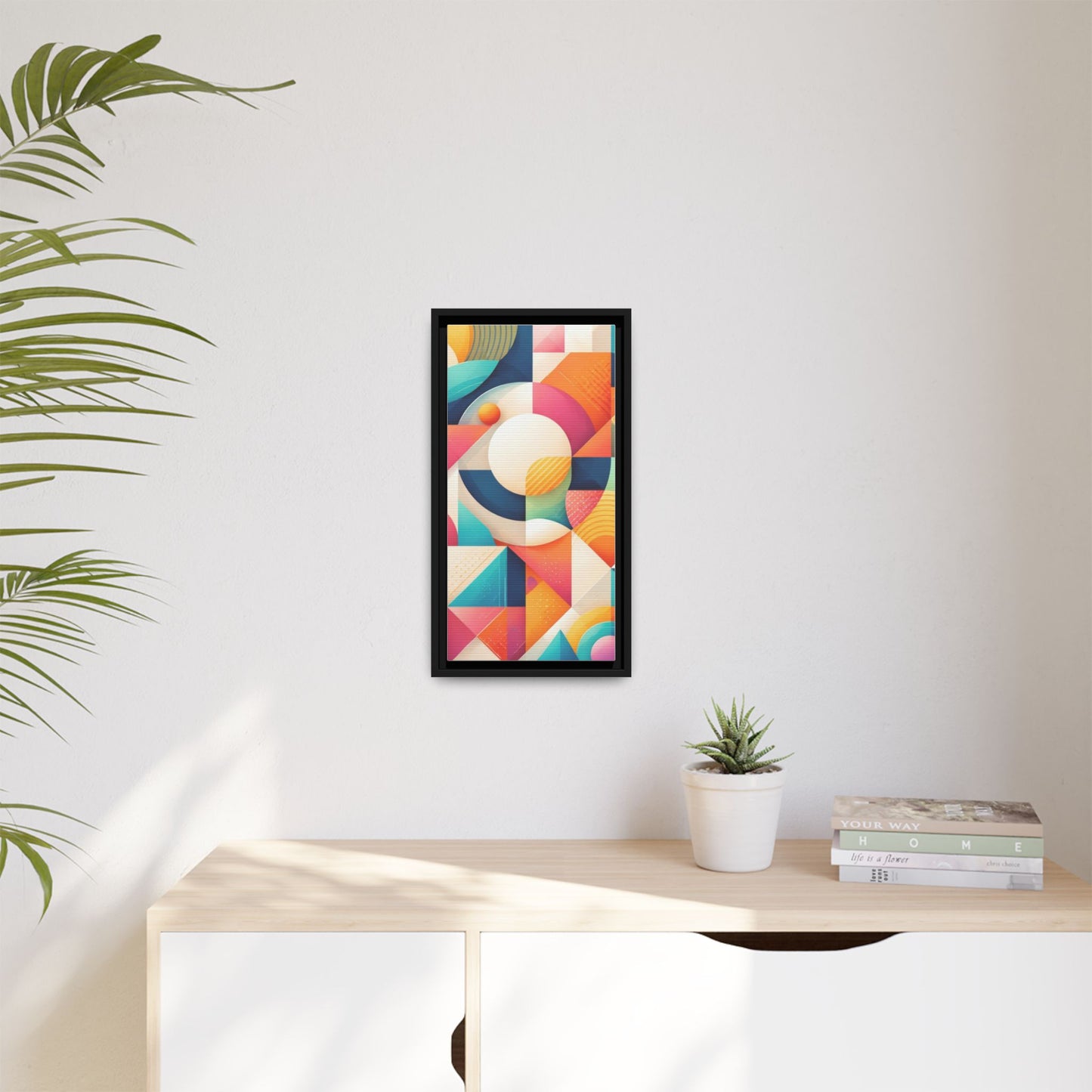 Colorful Geometric Abstract Art Matte Canvas Framed