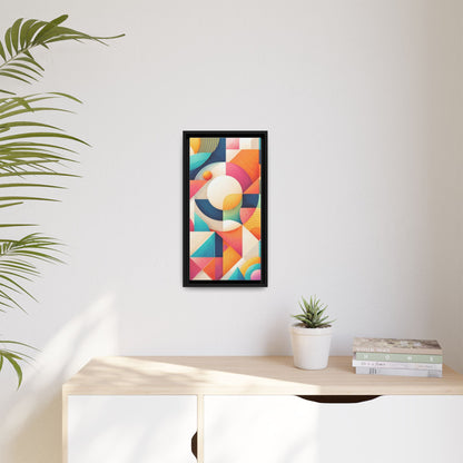 Colorful Geometric Abstract Art Matte Canvas Framed