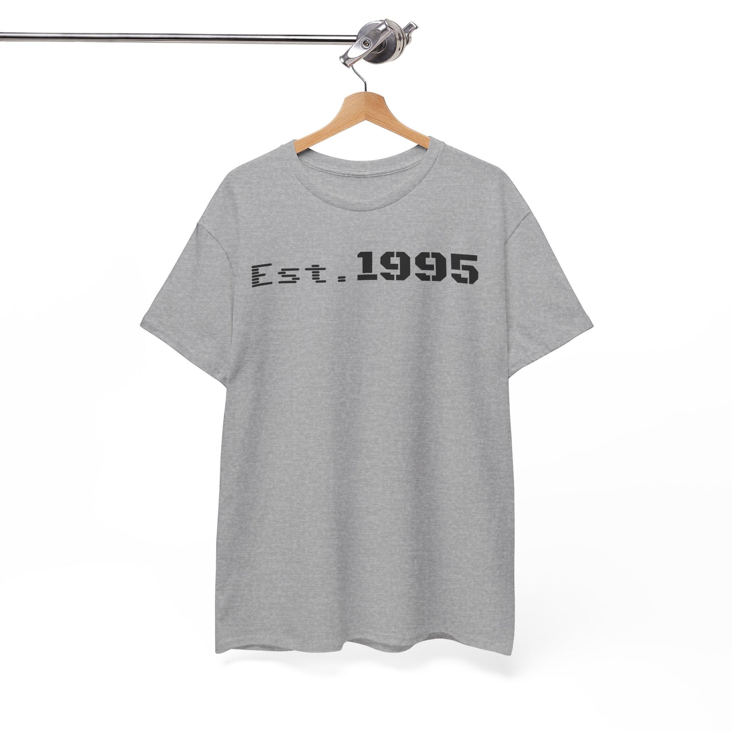 Unisex Heavy Cotton Tee - Est. 1995, Vintage Birthday Gift, Customizable Tee, Retro Unisex Shirt, Casual Everyday Wear
