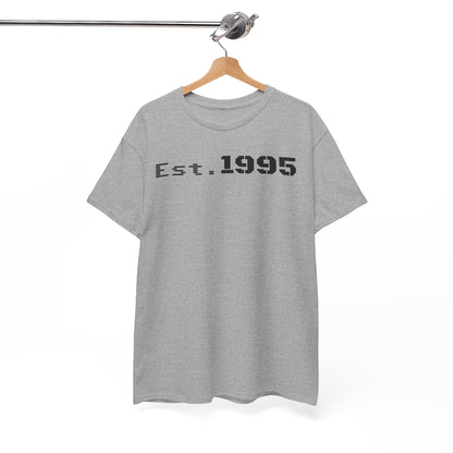 Unisex Heavy Cotton Tee - Est. 1995, Vintage Birthday Gift, Customizable Tee, Retro Unisex Shirt, Casual Everyday Wear