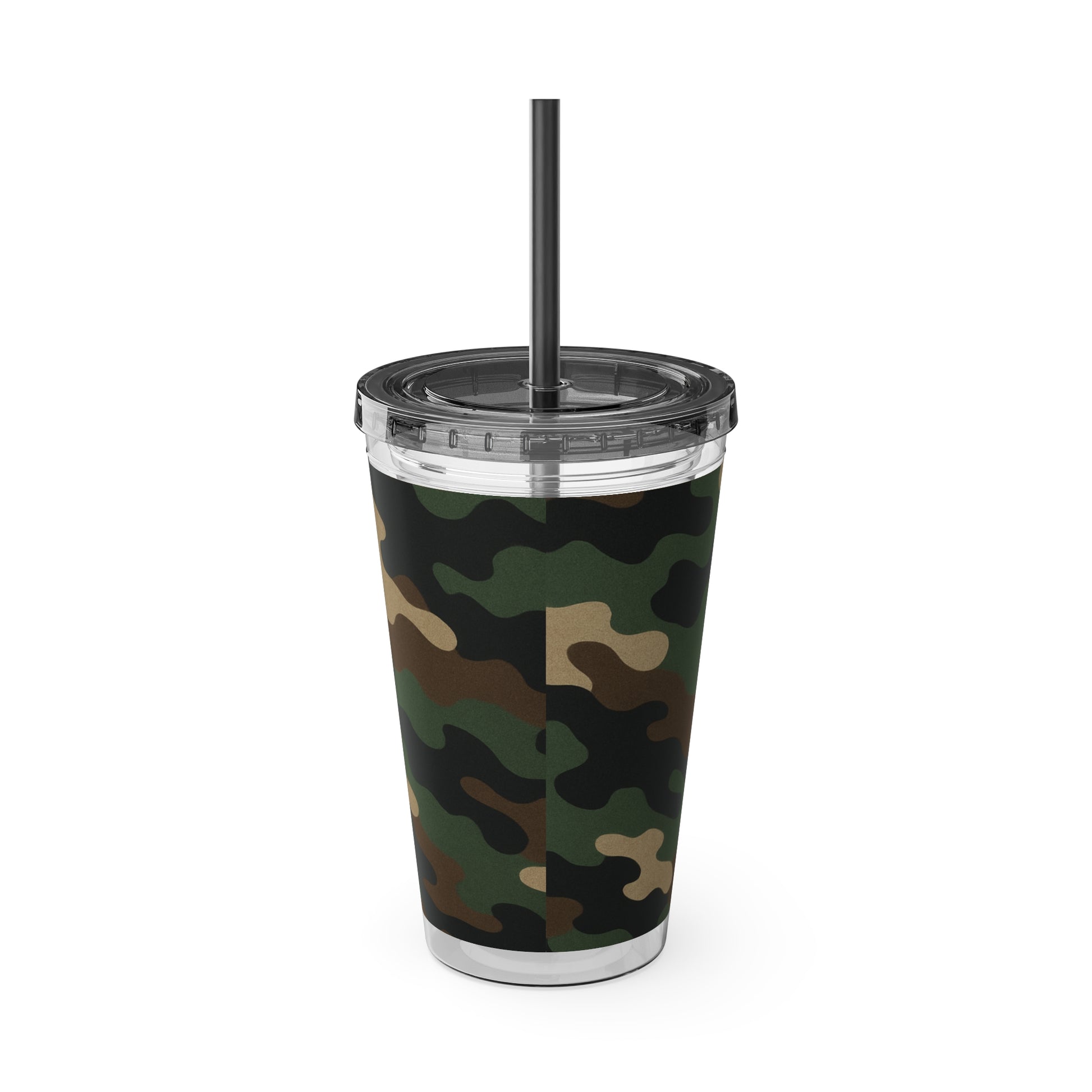Stylish Camo Tumbler, 16oz Cup with Straw, Perfect for Outdoor Adventures, Gifts for Him, Travel Mug, Eco-friendly Drinkware, Camping - TRV