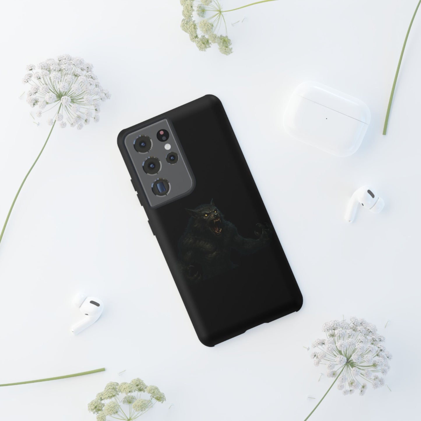 Werewolf Phone Case, Tough Cases, Black Panther Design, Gift for Animal Lovers, Phone Accessories, Fierce Phone Protection - TRV