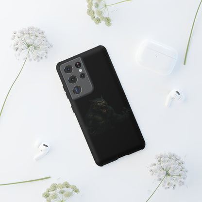 Werewolf Phone Case, Tough Cases, Black Panther Design, Gift for Animal Lovers, Phone Accessories, Fierce Phone Protection - TRV