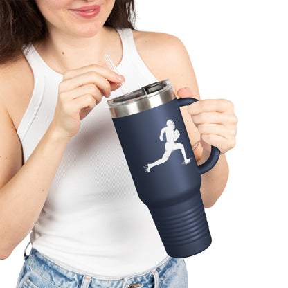 Football Player Coffee Tumbler, Insulated Travel Mug for Active Lifestyles, Sporty Drinkware for On-the-Go, Perfect Gift for Athletes