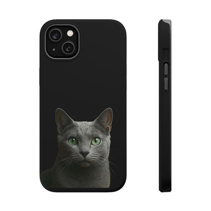 Russian Blue Cat Phone Case — Magnetic Impact-Resistant iPhone Cover
