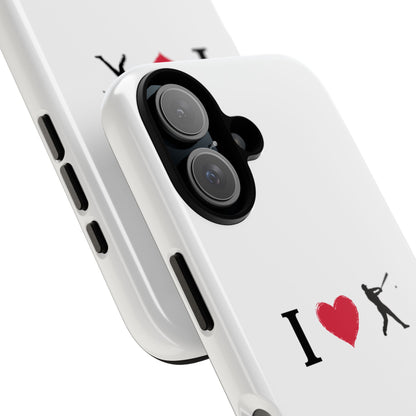 Baseball Love Phone Case, Tough Cases for Sports Lovers, i Heart Baseball Protection, Gift for Players, Cute Sports Case - TRV