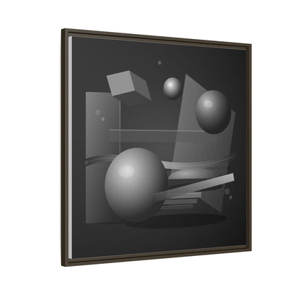 Monochrome Geometric Spheres Canvas Framed Wall Art | Matte Print