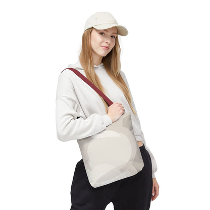 Neutral Abstract Circle Pattern Tote Bag | Minimal Beige AOP Canvas
