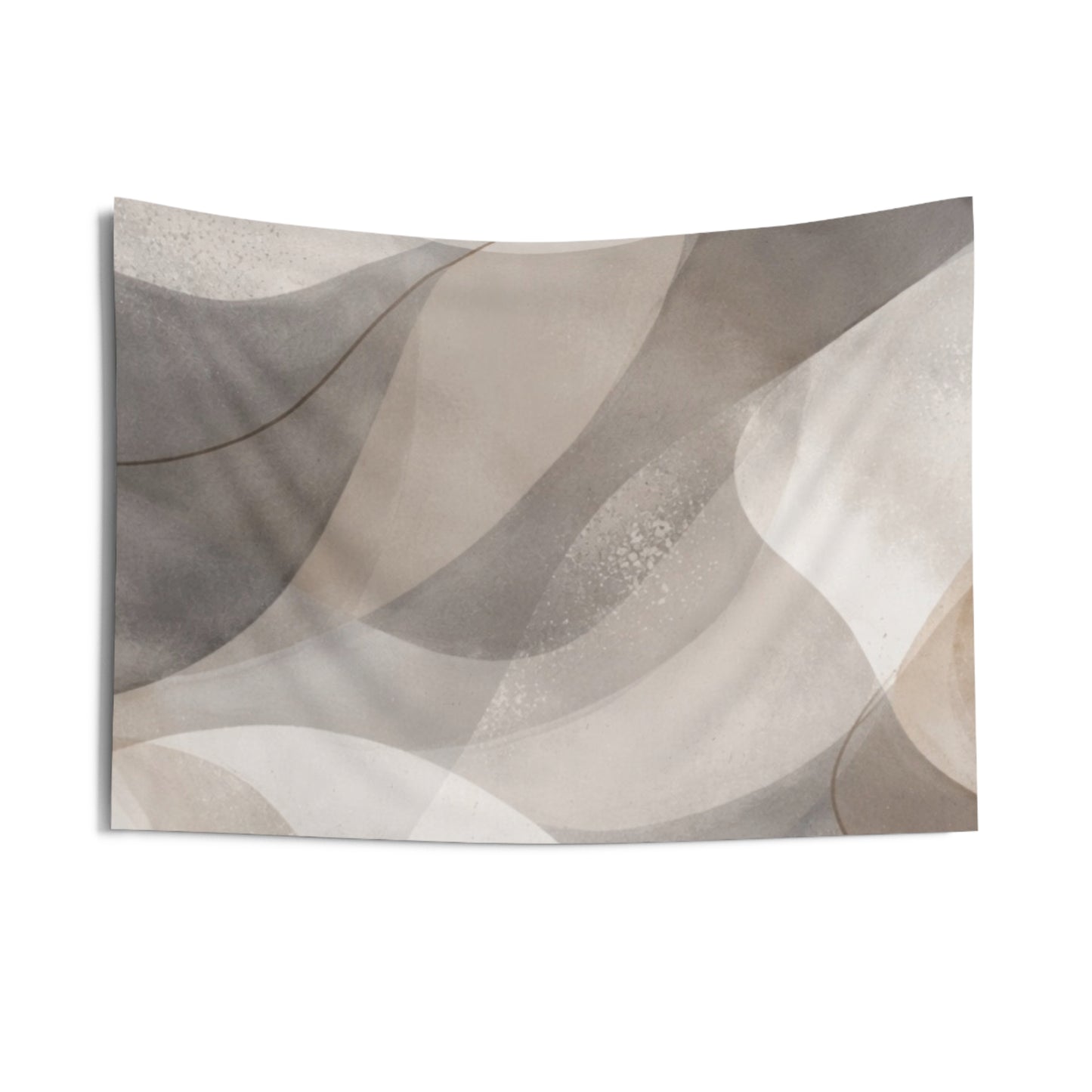 Abstract Neutral Waves Wall Tapestry — Modern Minimalist Home Decor