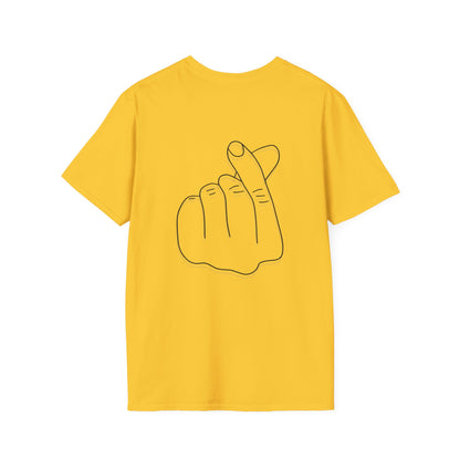 Trendy Unisex Softstyle T-Shirt with Love Hand Gesture Design