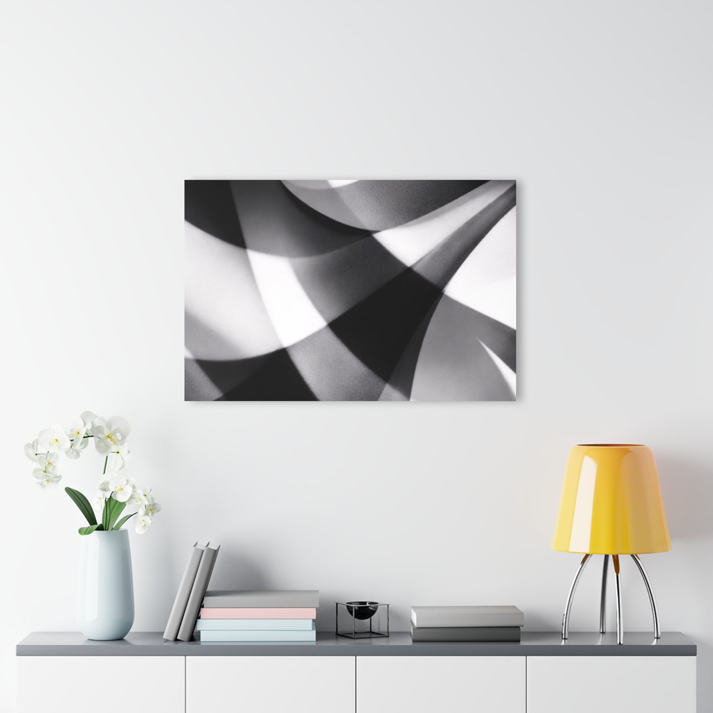 Abstract Black and White Geometric Acrylic Print | Wall Art French Cleat Hanging