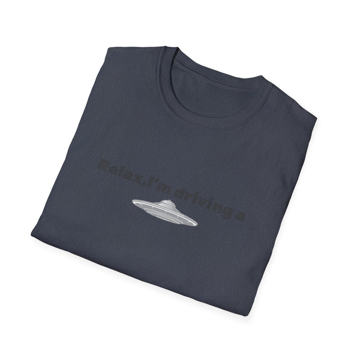 Black UFO T-Shirt by Printify featuring a humorous alien graphic and sci-fi design, perfect for fans of extraterrestrial themes.