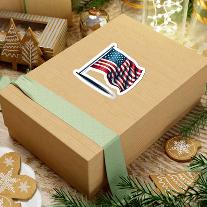 Patriotic Kiss-Cut Stickers | American Flag Decals for Laptops, Water Bottles, Scrapbooking, Fourth of July, Memorial Day - TRV