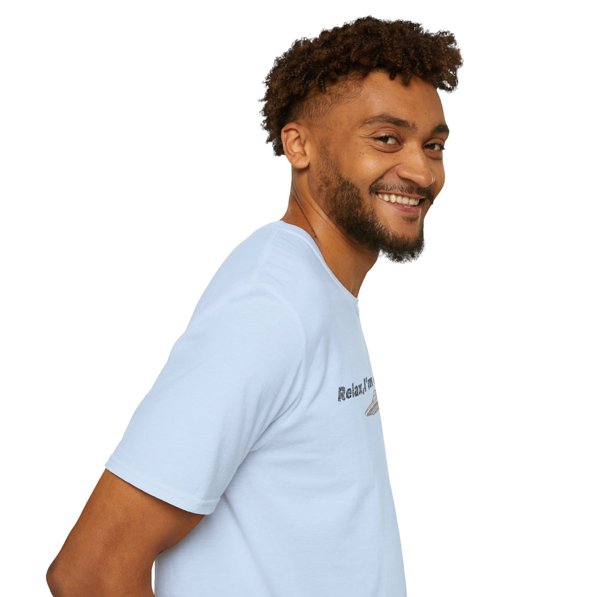 Funny alien graphic T-shirt from Printify featuring a sci-fi design, perfect for casual wear or sci-fi gift ideas.