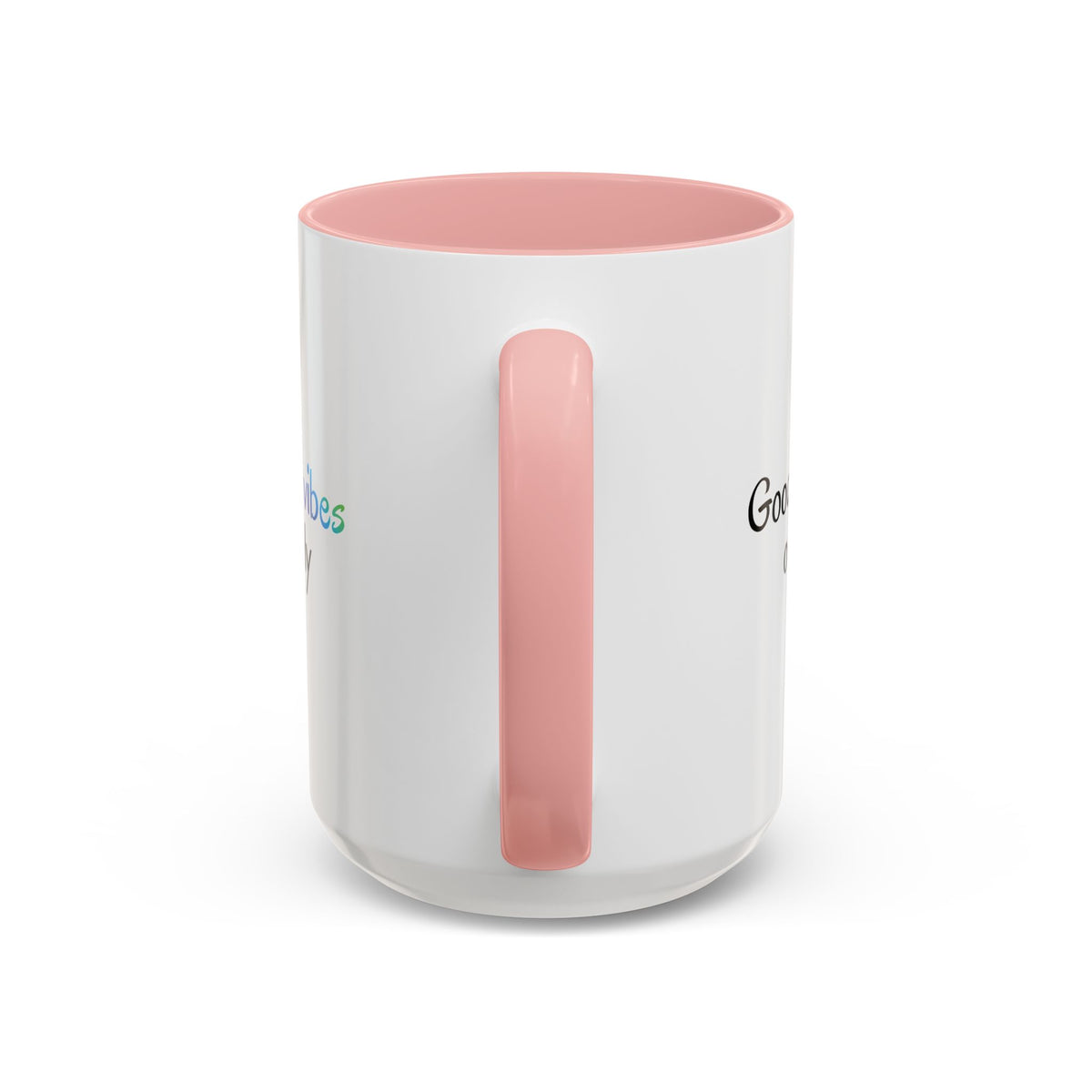 Printify Good Vibes Only accent coffee mug with positive morning message, ideal for tea or coffee lovers.