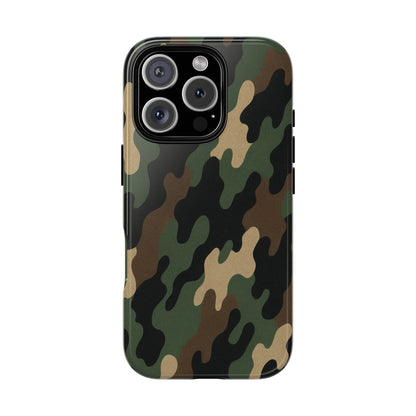 Camouflage tough phone case by Printify, rugged and protective with camo pattern, designed for durable smartphone protection.