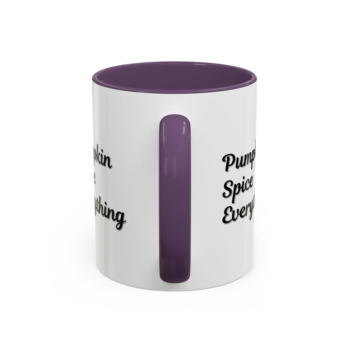 Pumpkin Spice Everything accent coffee mug by Printify featuring fall seasonal design, 11oz or 15oz ceramic coffee cup.