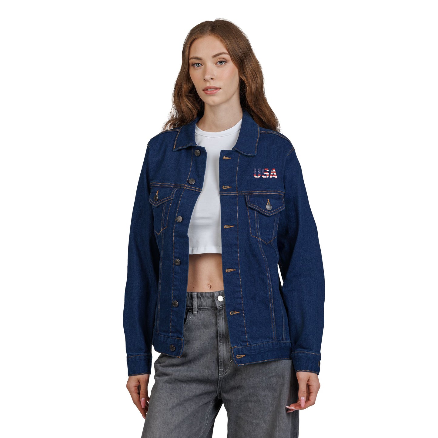 Embroidered Unisex Denim Jacket - Stylish, Casual, Perfect for Summer Outings, Men's & Women's Fashion Statement, Birthday Gift, [...] - TRV