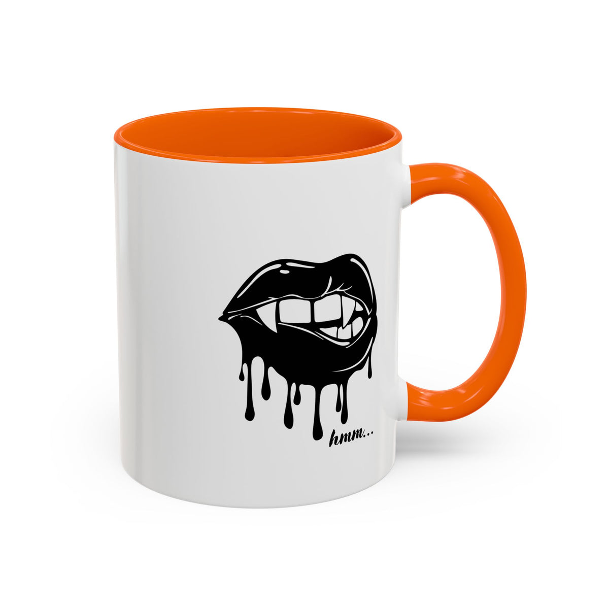 Black accent Dripping Bite coffee mug by Printify, 11oz or 15oz size, with a distinctive dripping design on a ceramic mug.
