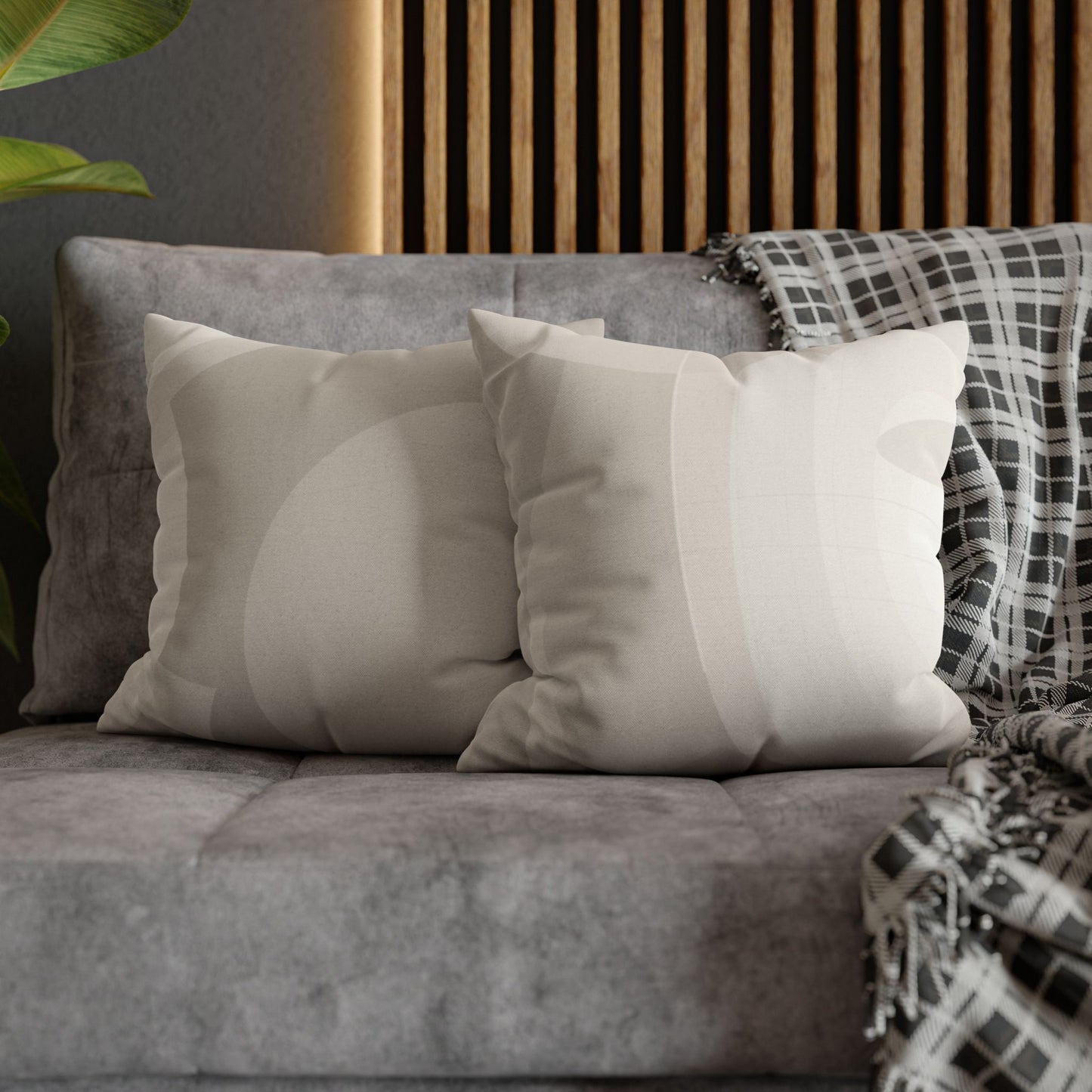 Neutral Abstract Swirl Pillowcase | Square Pillowcase, Spun Polyester