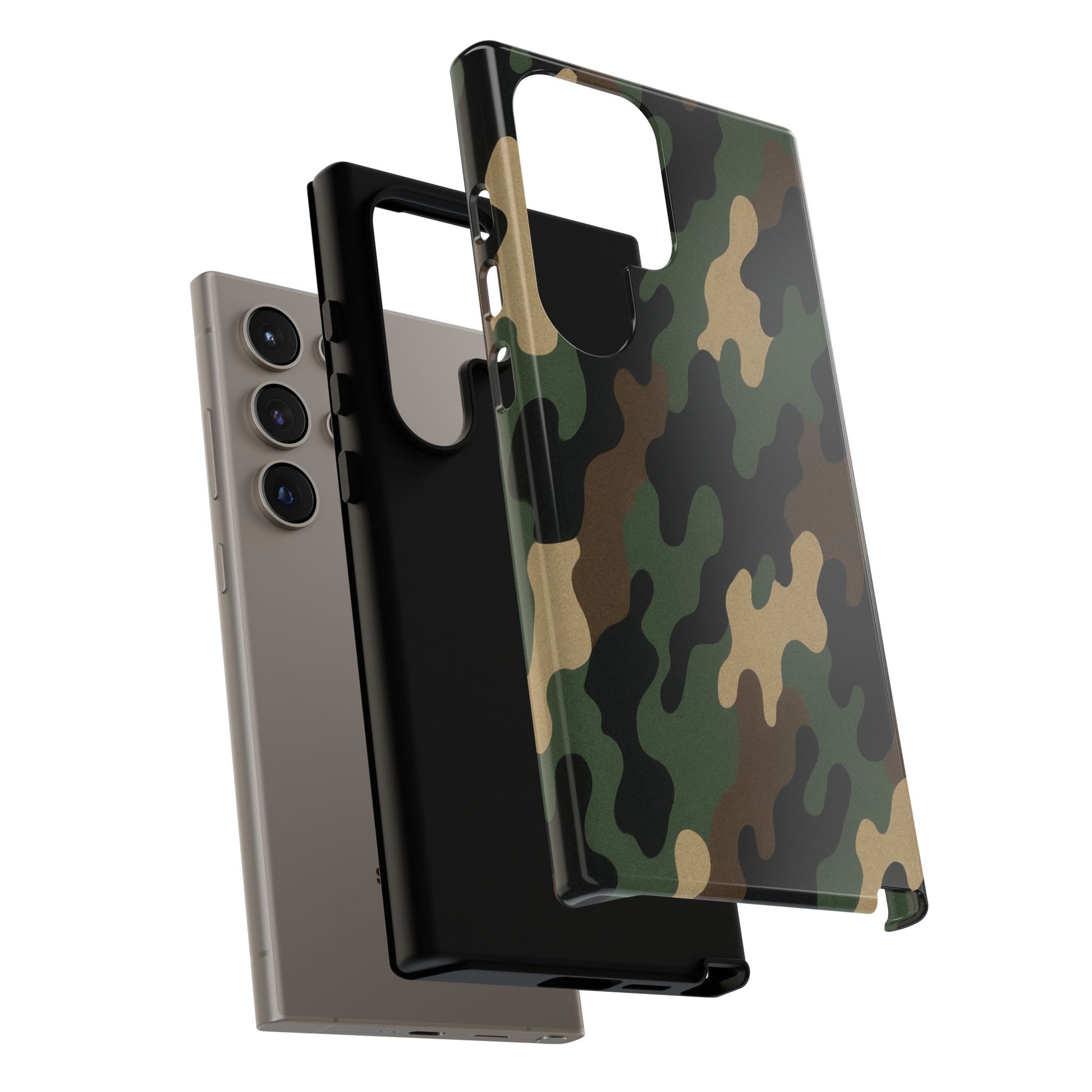 Camouflage tough phone case by Printify with rugged camo design, protective and durable for smartphones.