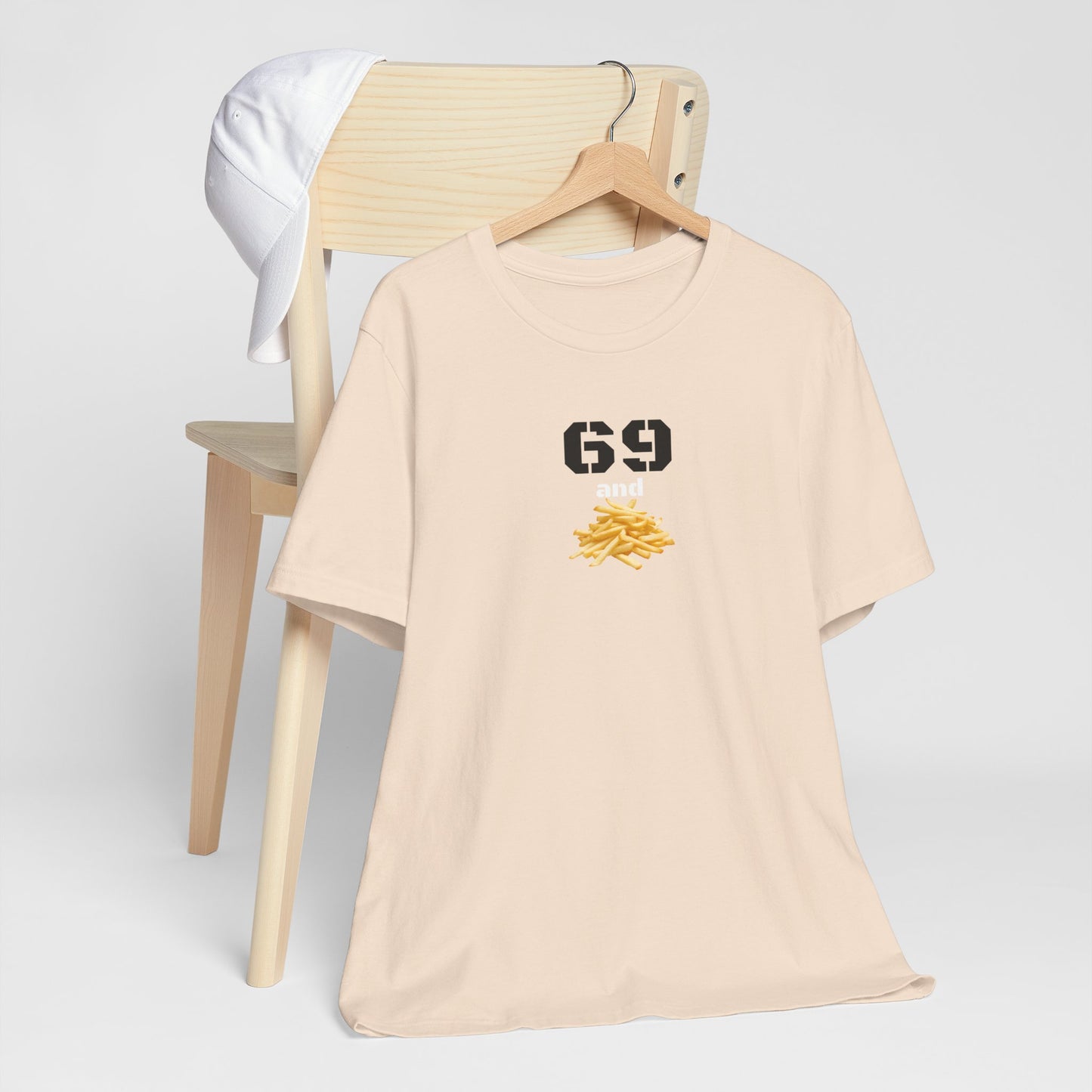 Funny 69 And French Fries Graphic Tee, Casual Humor Shirt, Cute Gift, Stylish Graphic Top, Unisex Quirky T-Shirt, Everyday Wear
