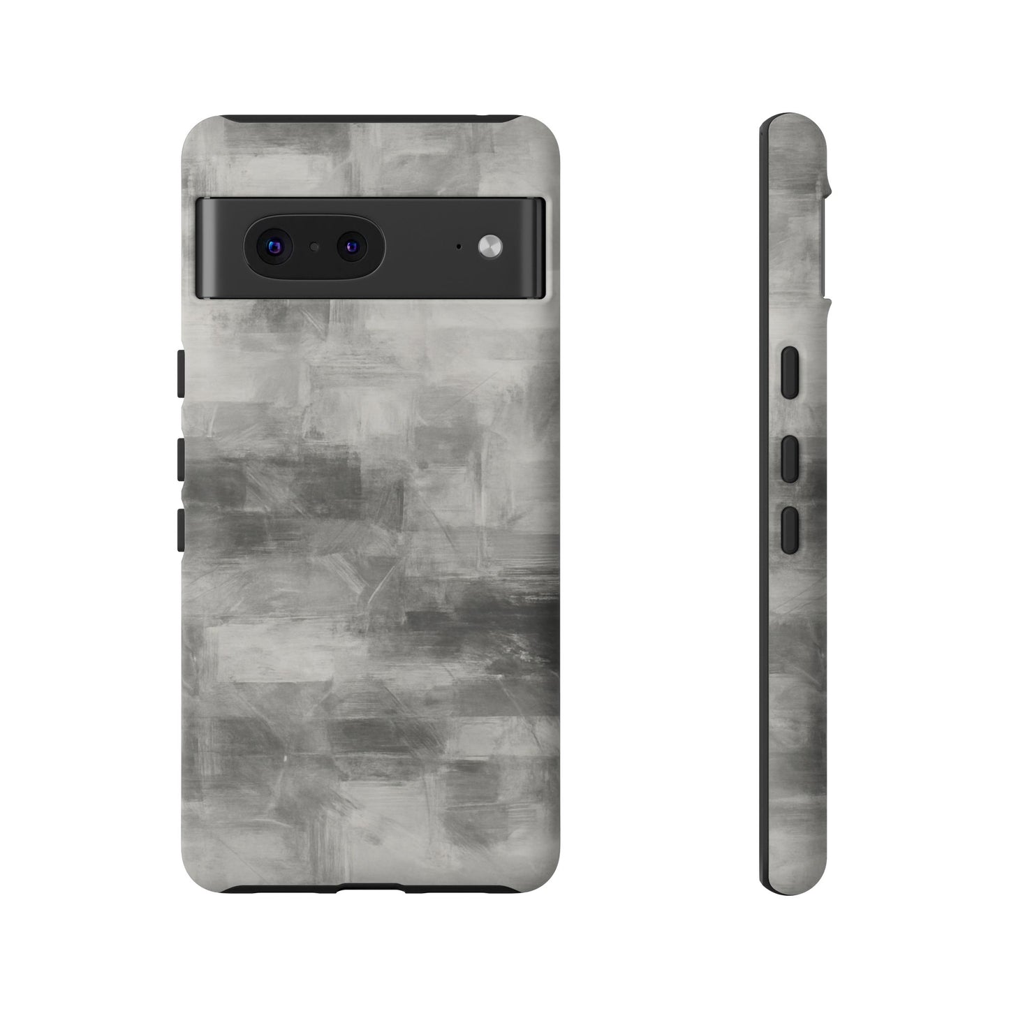 Gray abstract grid design phone case for iPhone, tough protective cover by Printify.
