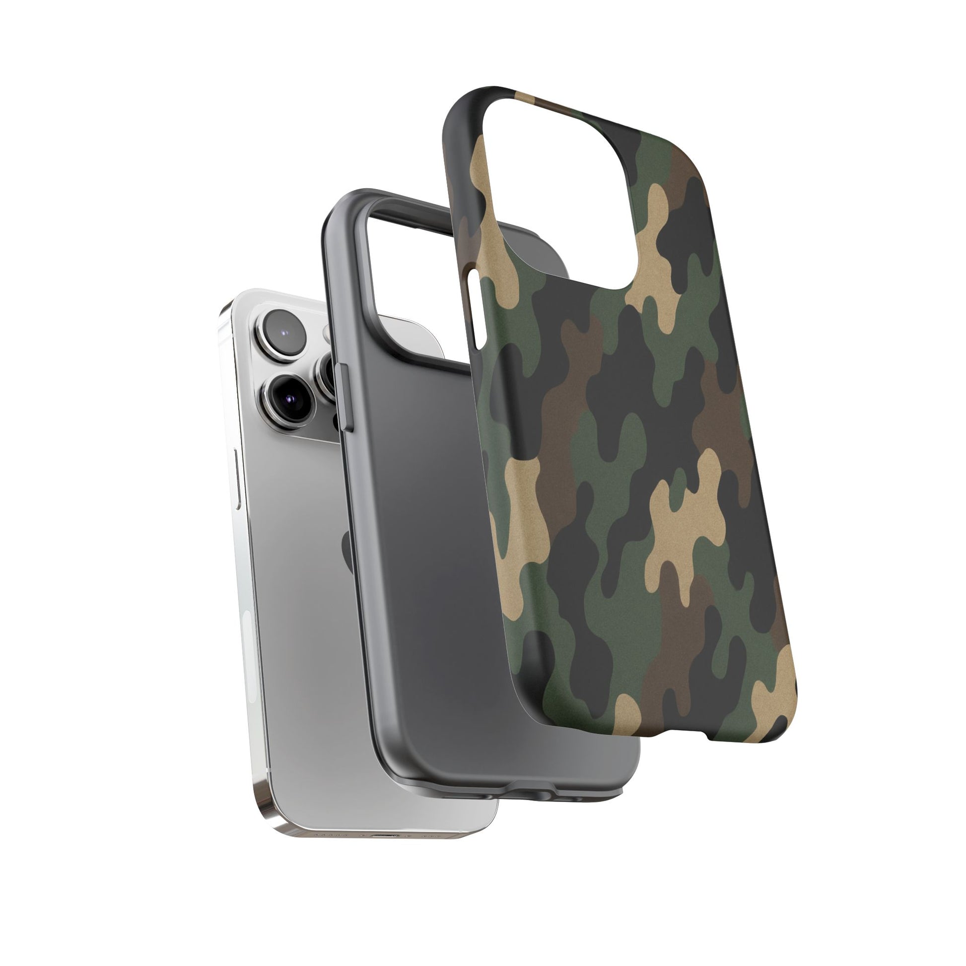 Camouflage tough phone case by Printify featuring rugged camouflage design and protective build for smartphones.