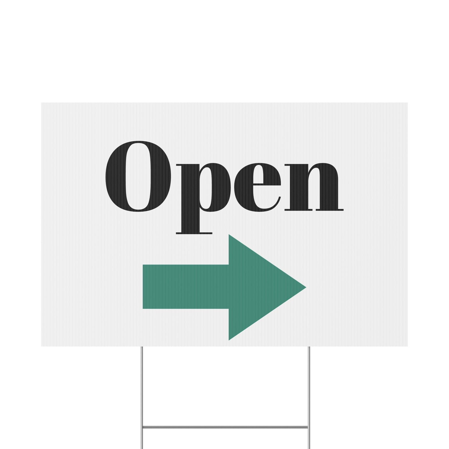 Printify Open for Business yard sign garden flag with bold lettering, perfect for outdoor storefront display.