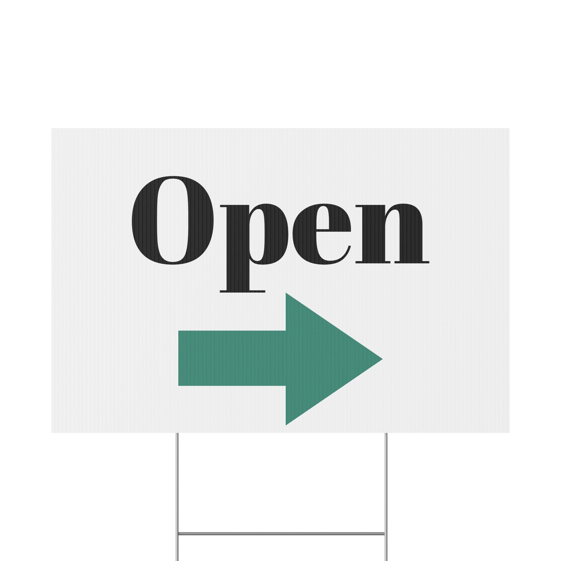 Printify Open for Business yard sign garden flag with bold lettering, perfect for outdoor storefront display.