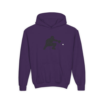 Youth Baseball Catcher Hoodie, Sporty Sweatshirt for Kids, Perfect Gift for Young Athletes, Team Spirit Gear, Sports Event Apparel
