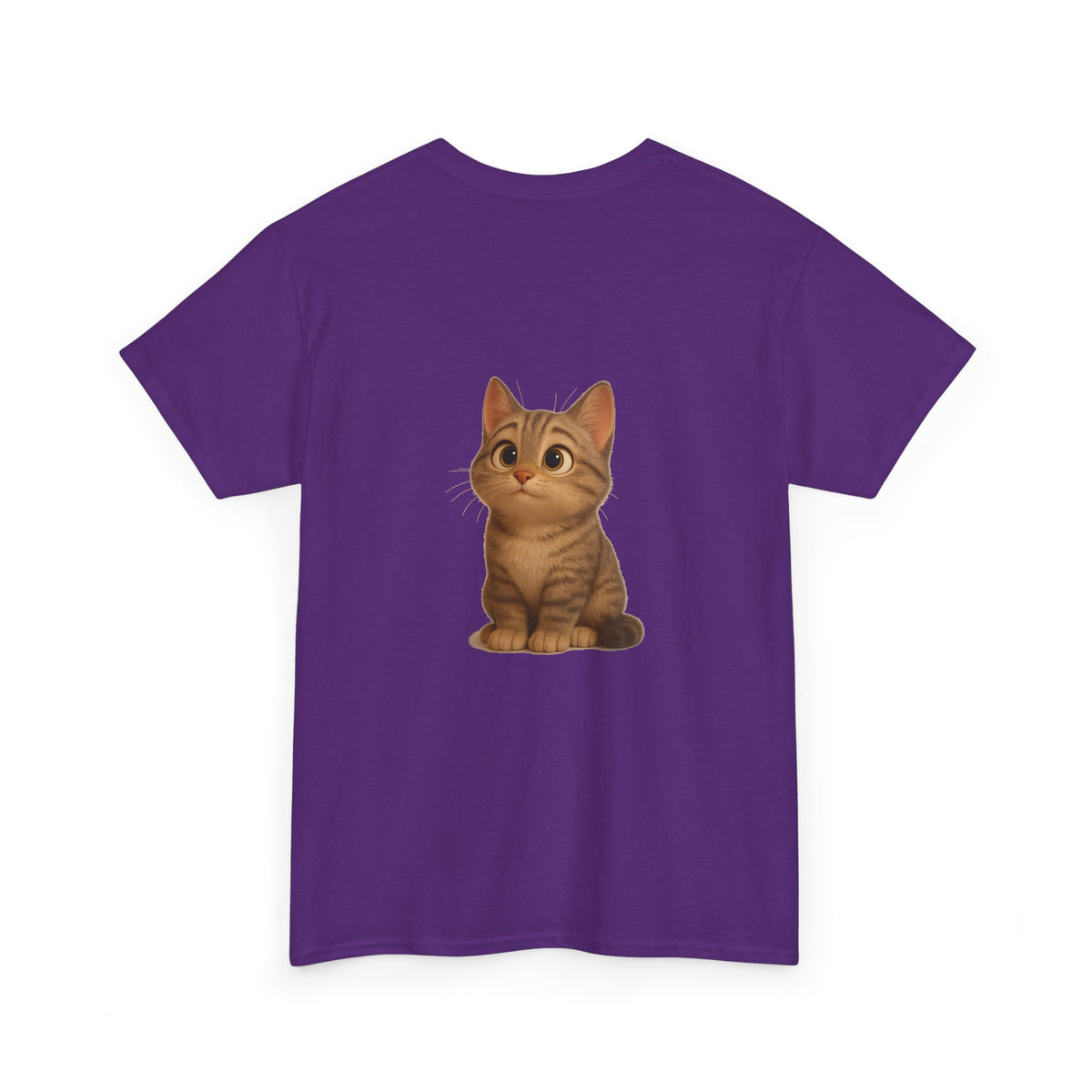 Brown kitten graphic T-shirt for cat lovers, featuring a cute feline design on a comfortable Printify T-shirt.