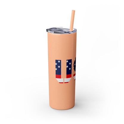 Skinny Tumbler — USA Flag 20oz Straw Tumbler (Patriotic Travel Cup)