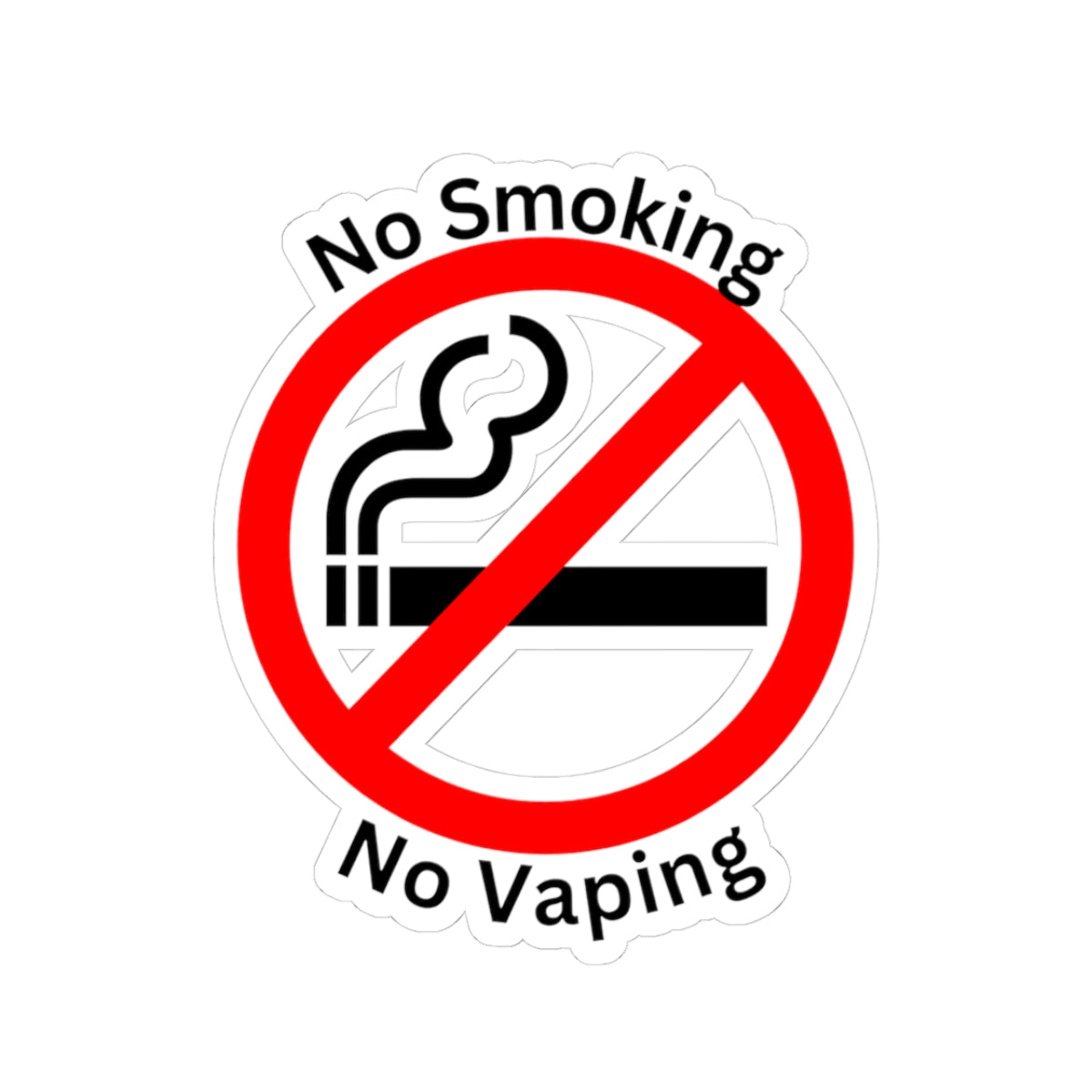 No Smoking No Vaping Sticker — Kiss-Cut No Smoking / Vaping Decal for Laptops, Water Bottles & Public Spaces
