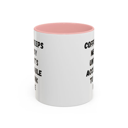 Funny Coffee Mug - "Coffee Keeps Me Busy Until It's Acceptable to Drink Wine" - Great for Mornings, Gifts, Office, Relaxation, Home