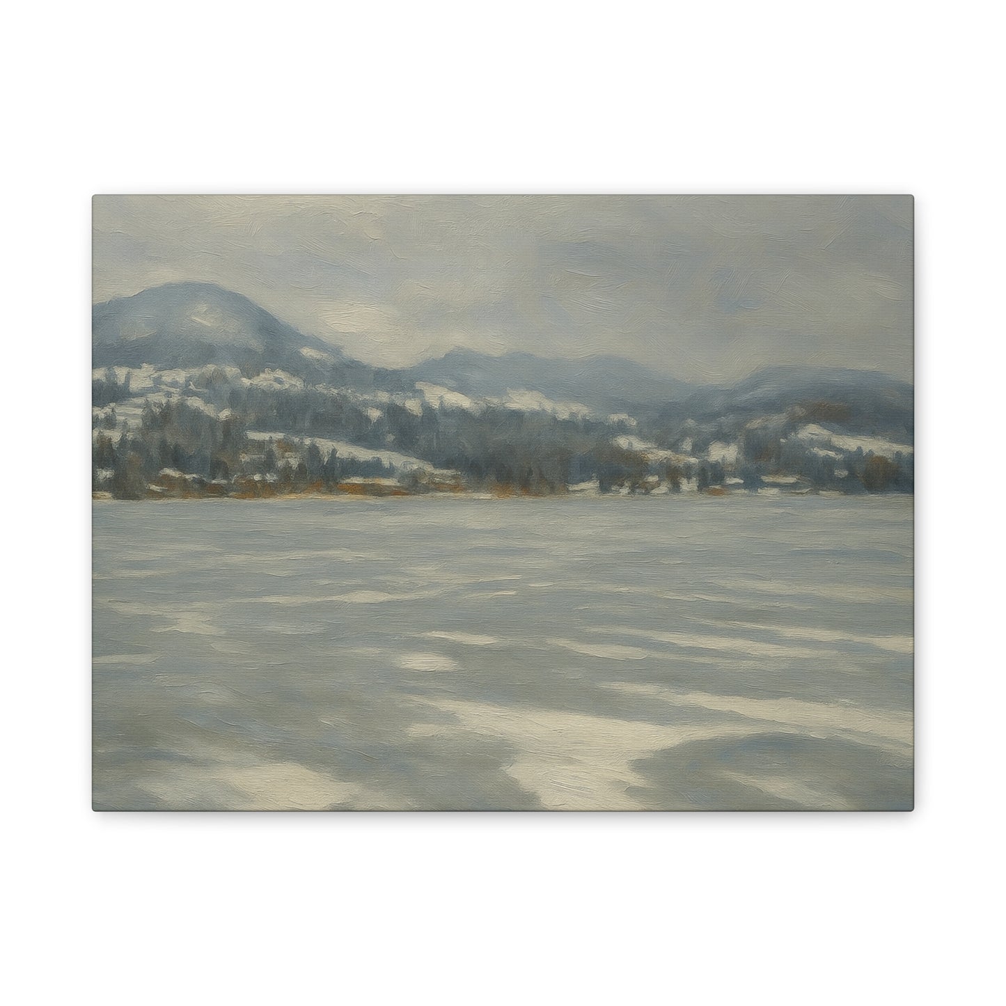 Serene Landscape Canvas Art, Tranquil Wall Decor, Perfect for Home, Office, or Gift, Ideal for Winter Holidays, Cozy Vibes, Scenic Artwork