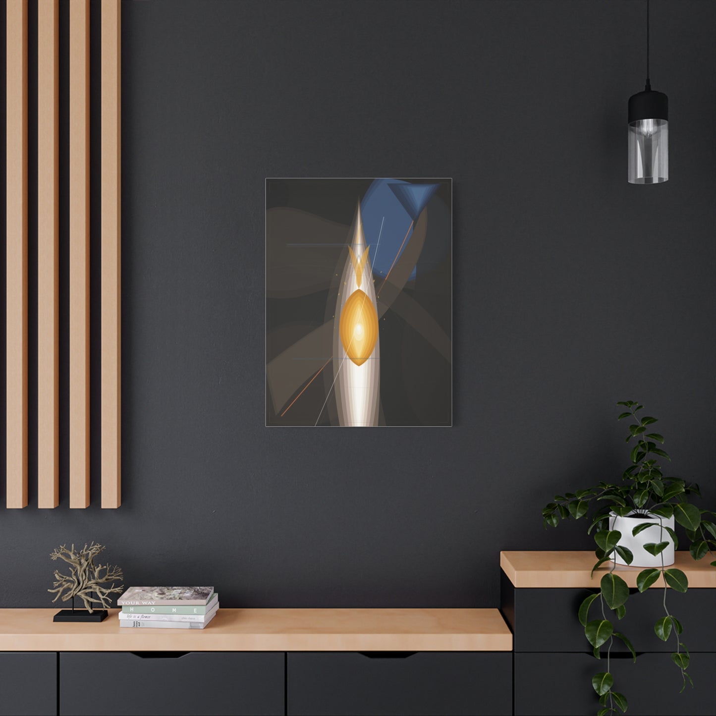 Abstract Geometric Flame Canvas | Matte Stretched Canvas 1.25"