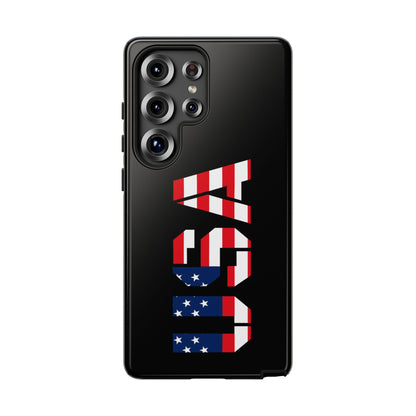 Patriotic American flag phone case by Printify, durable tough case for iPhone with bold flag design and protective features.