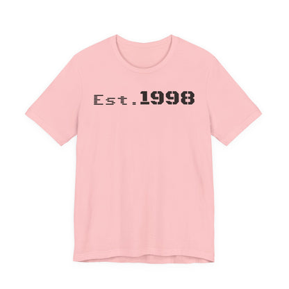 Est. 1998 Unisex Short Sleeve Tee, Vintage Style T-Shirt, Birthday Gift, Casual Wear, Retro Fashion, Unisex Apparel