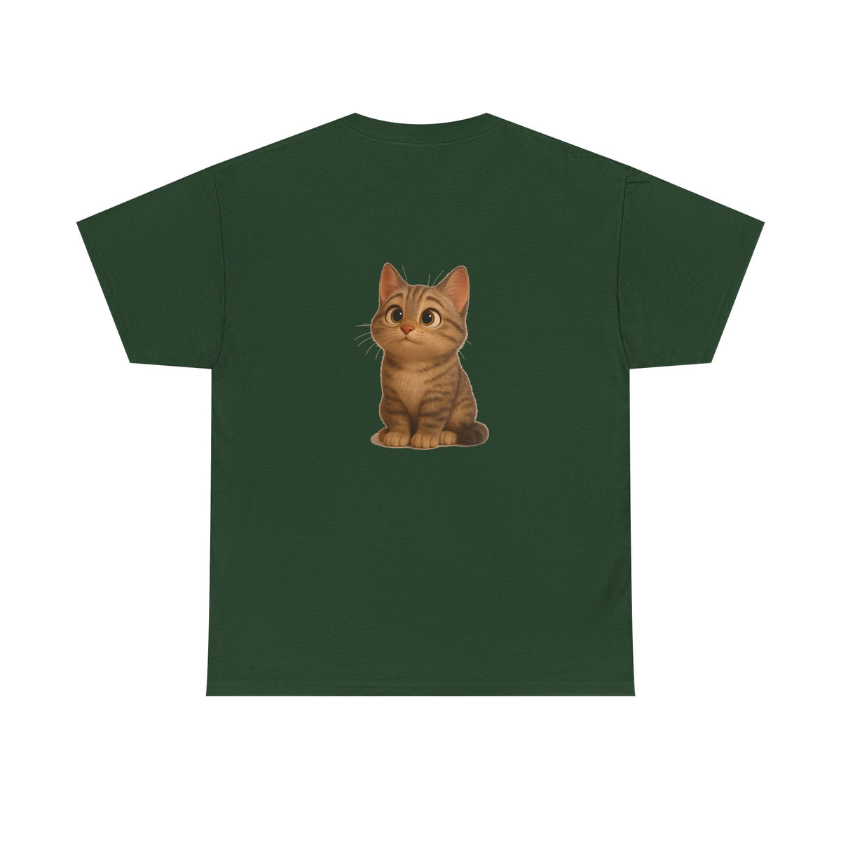 Cute brown kitten graphic T-shirt for cat lovers, featuring a playful feline design on a comfortable Printify T-shirt.