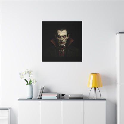 Vampire Portrait Canvas Wall Art – Gothic Dracula Matte Stretched Print