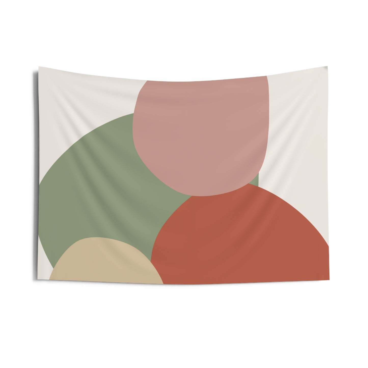 Abstract Organic Shapes Wall Tapestry — Minimal Earth Tone Boho Decor