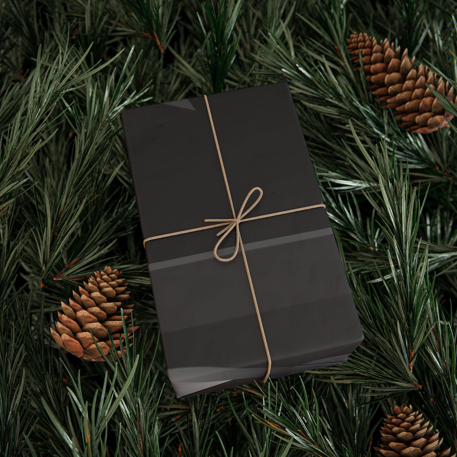 Black and gray geometric shapes wrapping paper roll, stylish gift wrap with modern pattern from Printify.