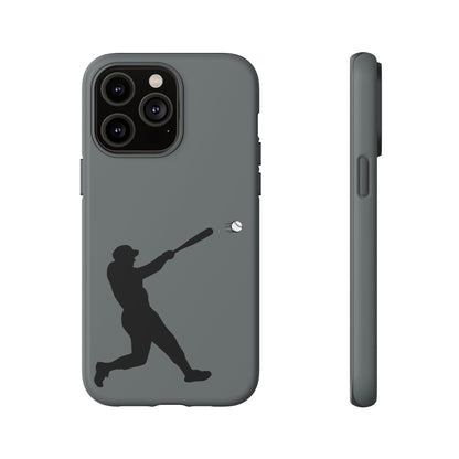 Printify baseball batter phone case, tough protective smartphone cover featuring a baseball player design for fans.