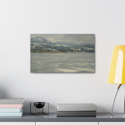 Serene Landscape Canvas Art, Tranquil Wall Decor, Perfect for Home, Office, or Gift, Ideal for Winter Holidays, Cozy Vibes, Scenic Artwork