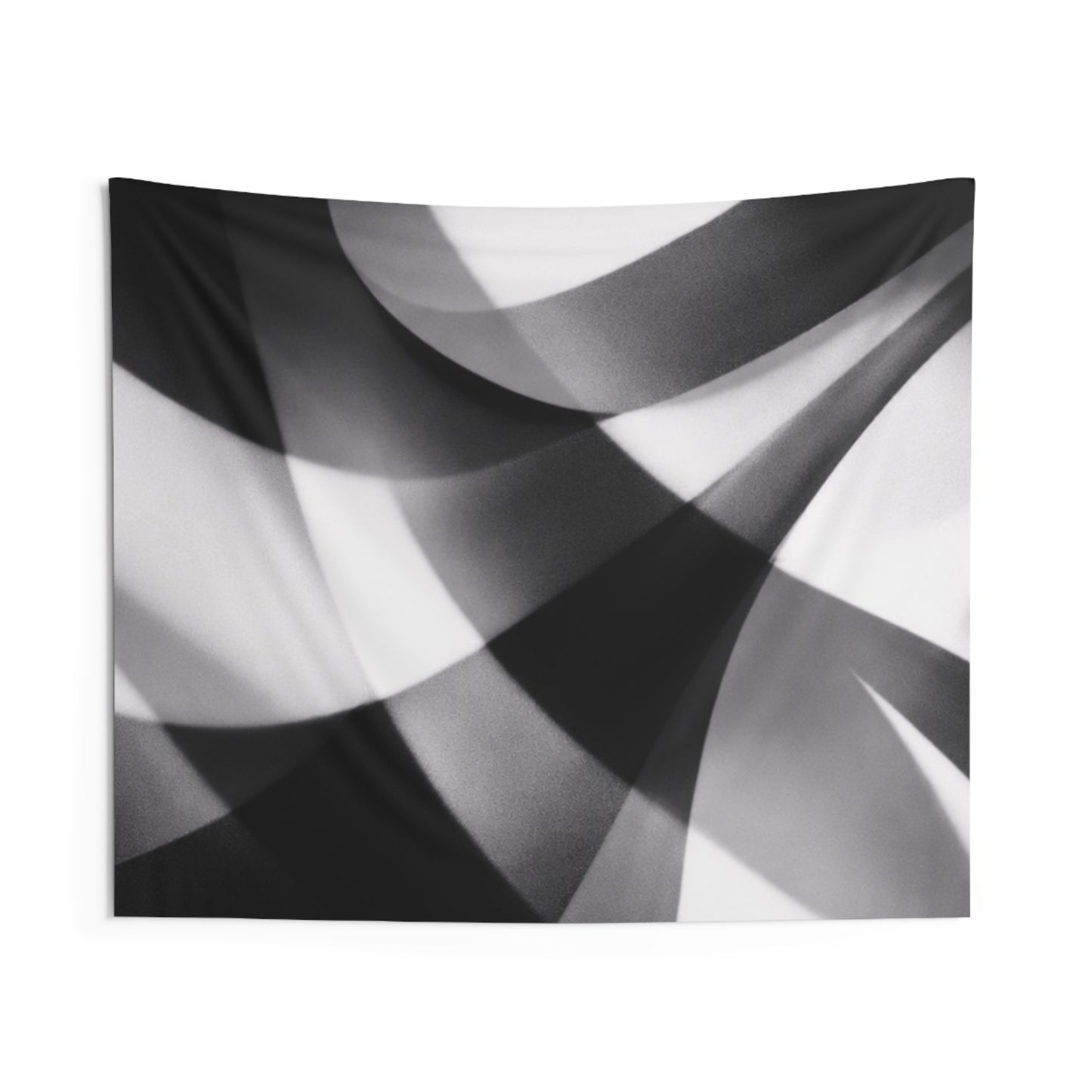 Monochrome Flow Wall Tapestry — Abstract Black & White Geometric Decor