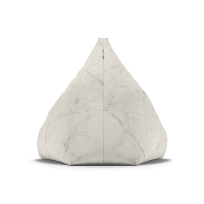 White Marble Pattern Bean Bag Chair Cover | Faux Stone Texture