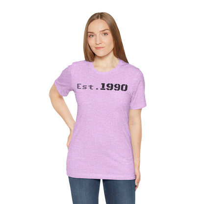 Unisex Est. 1990 Nostalgic Jersey Tee - Perfect Gift, Vintage Style, Retro Fashion, Birthday Celebration, Casual Wear - TRV
